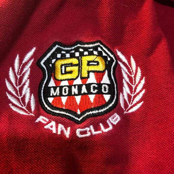 Vintage Monaco Grand Prix Motor Racing F1 Polo Red Size L - Picture 12 of 12